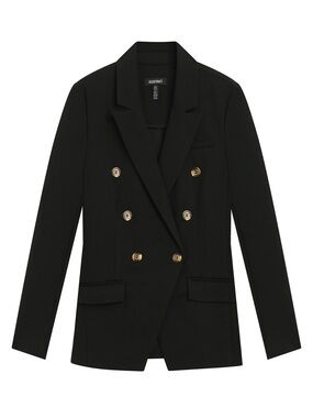 Double-Breasted Navy Women's Blazer Coat